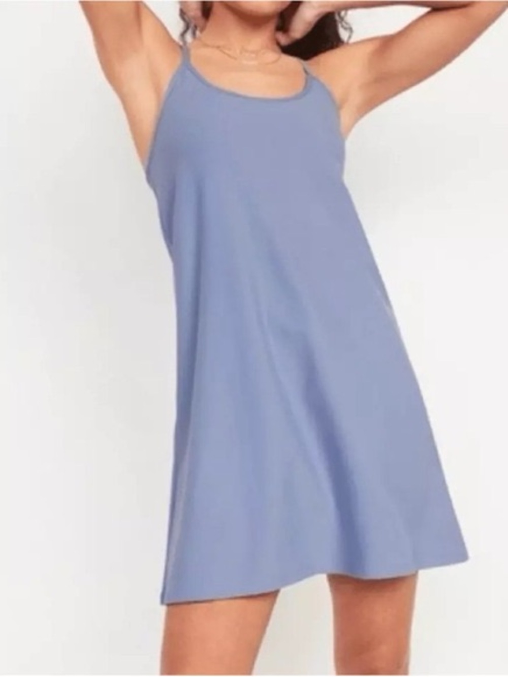 Old Navy PowerSoft Cami Athletic Dress in Light Blue. Built in Bra. L Petite.